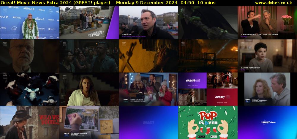 Great! Movie News Extra 2024 (GREAT! player) Monday 9 December 2024 04:50 - 05:00