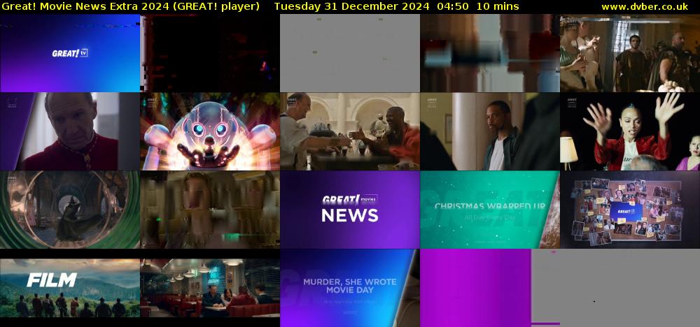 Great! Movie News Extra 2024 (GREAT! player) Tuesday 31 December 2024 04:50 - 05:00