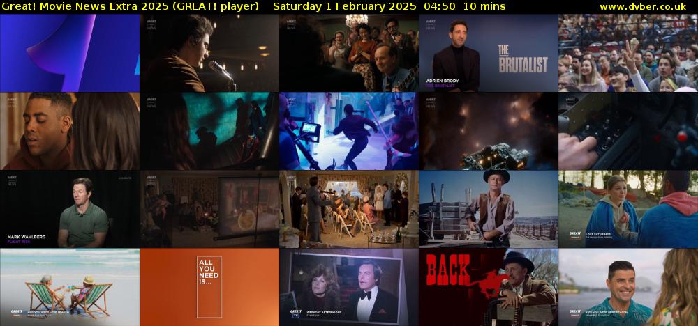 Great! Movie News Extra 2025 (GREAT! player) Saturday 1 February 2025 04:50 - 05:00