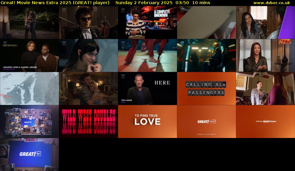 Great! Movie News Extra 2025 (GREAT! player) Sunday 2 February 2025 03:50 - 04:00