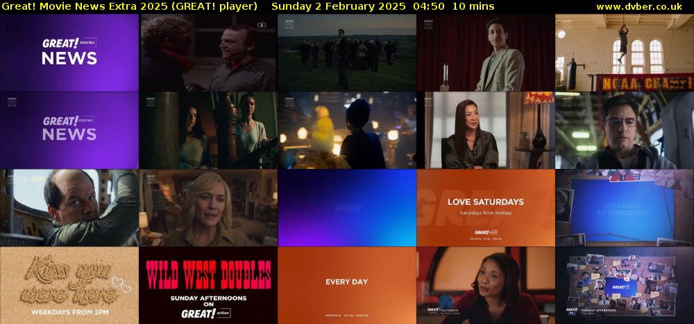 Great! Movie News Extra 2025 (GREAT! player) Sunday 2 February 2025 04:50 - 05:00