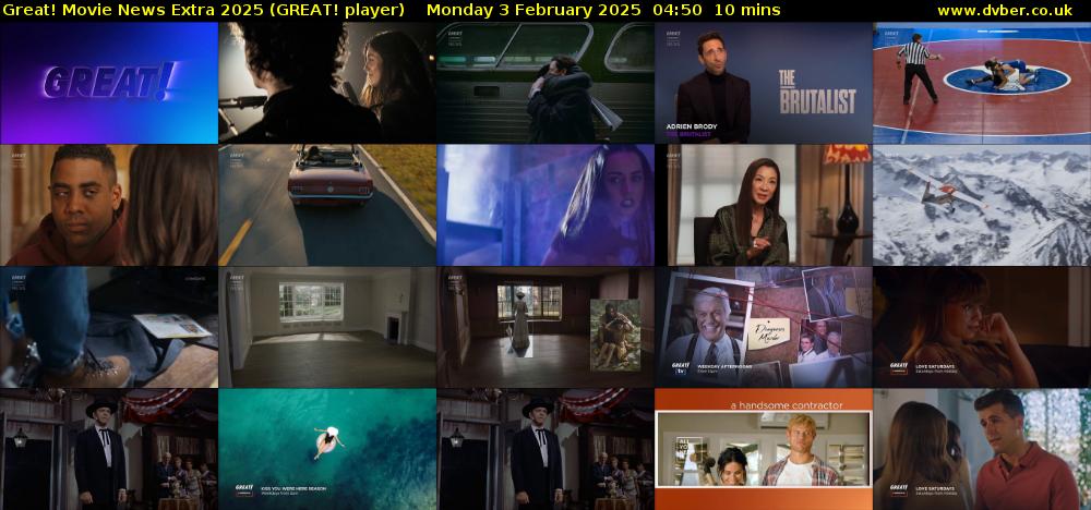 Great! Movie News Extra 2025 (GREAT! player) Monday 3 February 2025 04:50 - 05:00