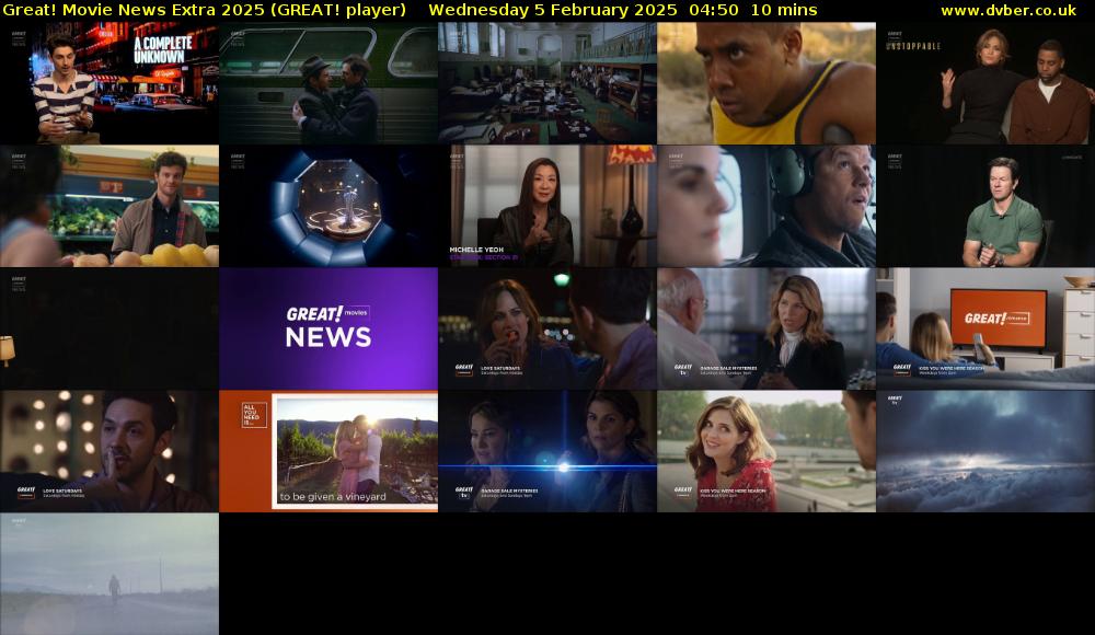 Great! Movie News Extra 2025 (GREAT! player) Wednesday 5 February 2025 04:50 - 05:00