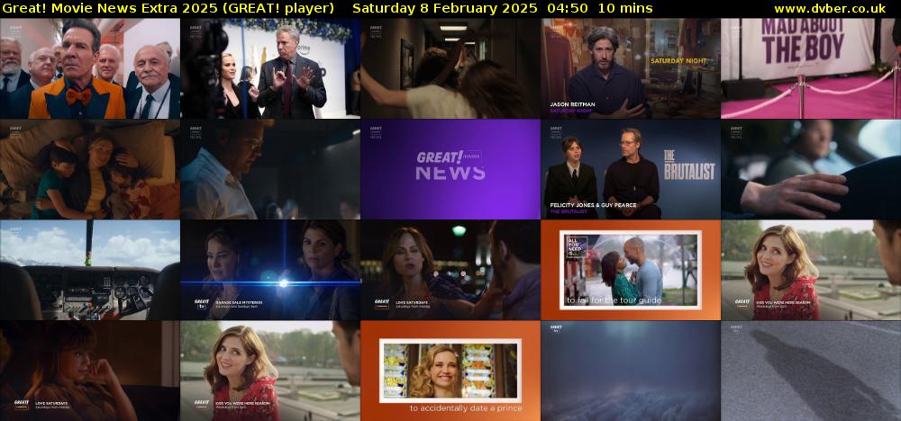 Great! Movie News Extra 2025 (GREAT! player) Saturday 8 February 2025 04:50 - 05:00