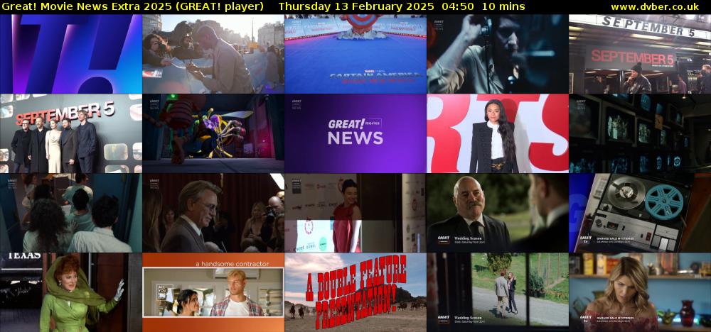 Great! Movie News Extra 2025 (GREAT! player) Thursday 13 February 2025 04:50 - 05:00