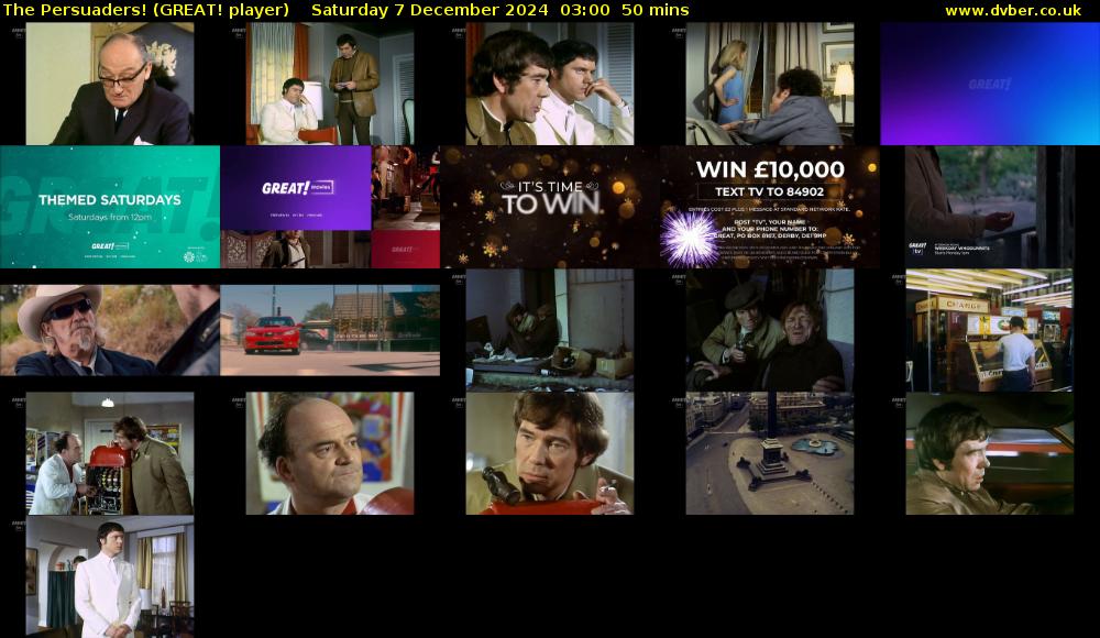 The Persuaders! (GREAT! player) Saturday 7 December 2024 03:00 - 03:50
