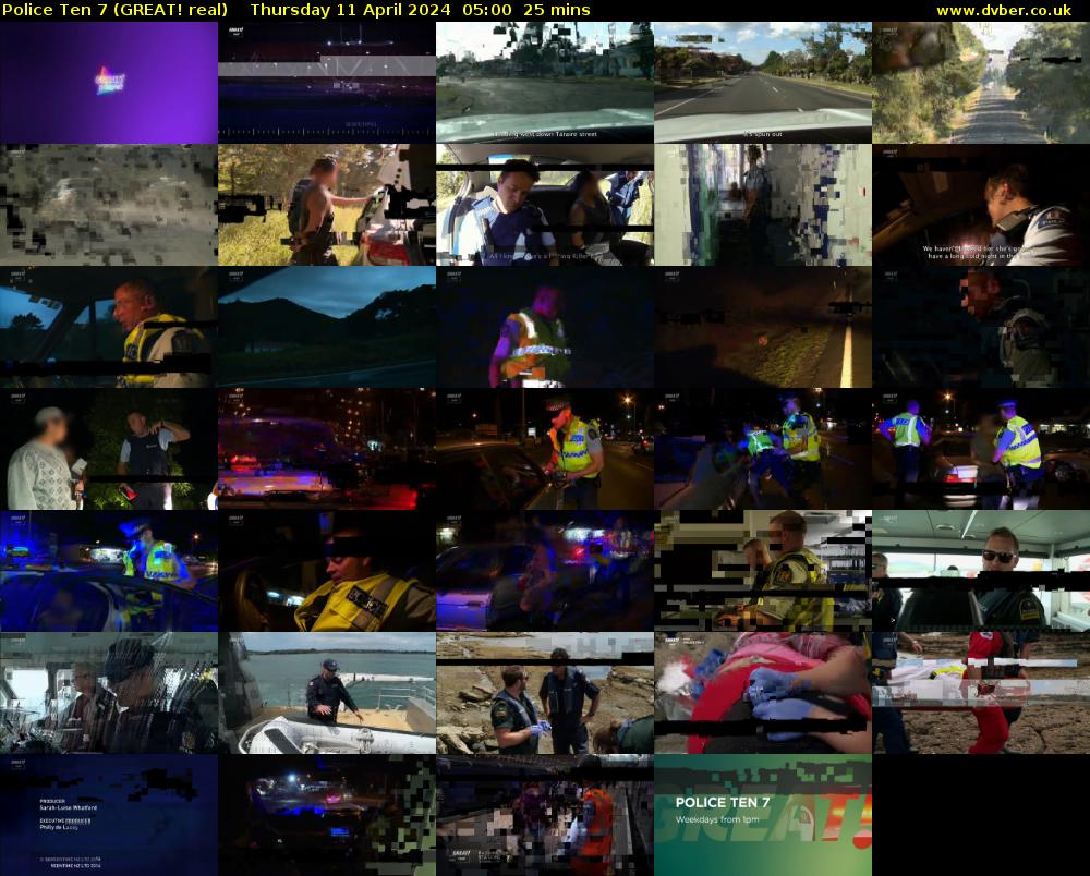 Police Ten 7 (GREAT! real) Thursday 11 April 2024 05:00 - 05:25