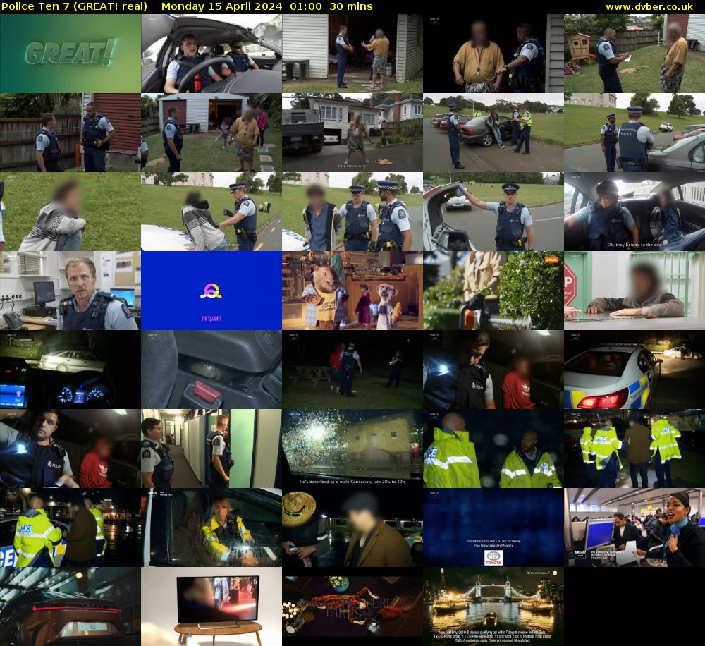 Police Ten 7 (GREAT! real) Monday 15 April 2024 01:00 - 01:30