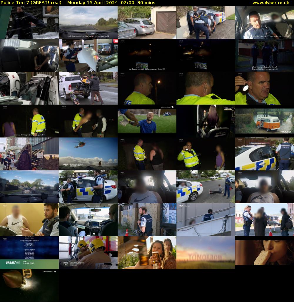 Police Ten 7 (GREAT! real) Monday 15 April 2024 02:00 - 02:30