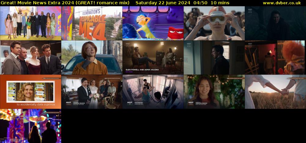 Great! Movie News Extra 2024 (GREAT! romance mix) Saturday 22 June 2024 04:50 - 05:00