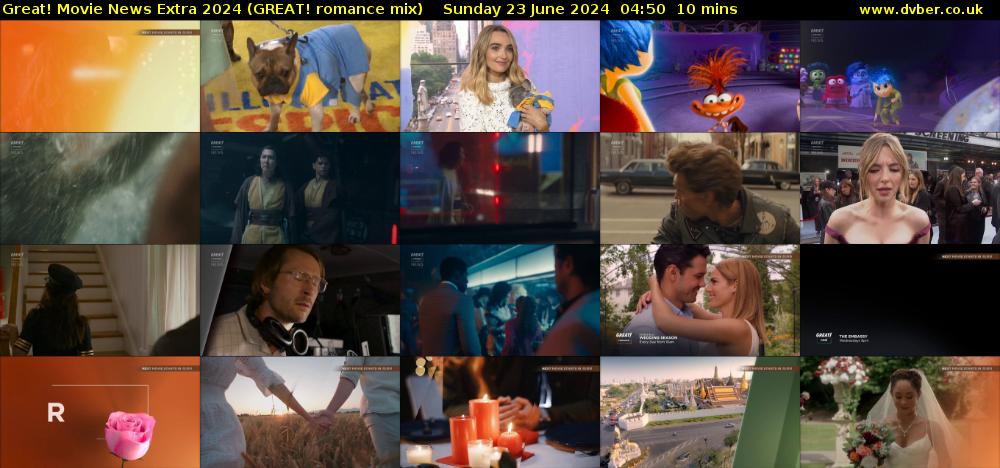 Great! Movie News Extra 2024 (GREAT! romance mix) Sunday 23 June 2024 04:50 - 05:00