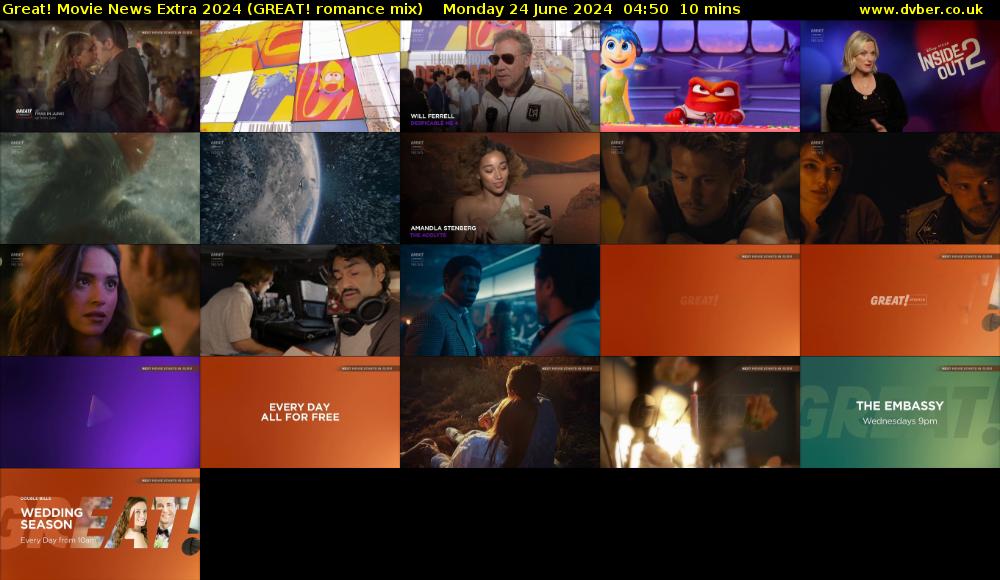 Great! Movie News Extra 2024 (GREAT! romance mix) Monday 24 June 2024 04:50 - 05:00