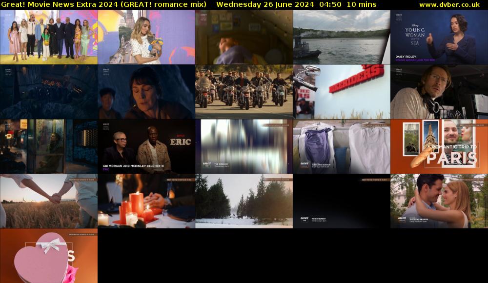 Great! Movie News Extra 2024 (GREAT! romance mix) Wednesday 26 June 2024 04:50 - 05:00