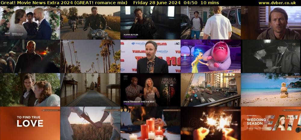 Great! Movie News Extra 2024 (GREAT! romance mix) Friday 28 June 2024 04:50 - 05:00