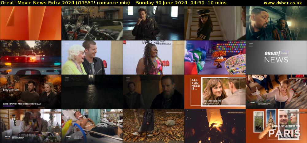 Great! Movie News Extra 2024 (GREAT! romance mix) Sunday 30 June 2024 04:50 - 05:00
