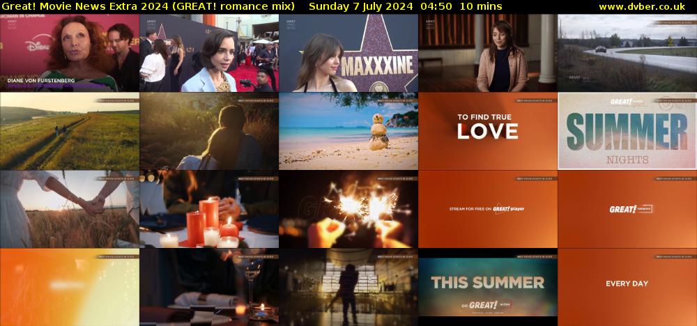 Great! Movie News Extra 2024 (GREAT! romance mix) Sunday 7 July 2024 04:50 - 05:00