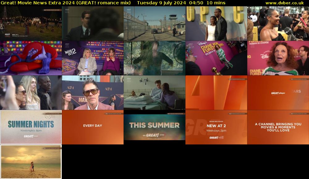 Great! Movie News Extra 2024 (GREAT! romance mix) Tuesday 9 July 2024 04:50 - 05:00