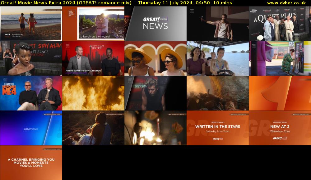 Great! Movie News Extra 2024 (GREAT! romance mix) Thursday 11 July 2024 04:50 - 05:00