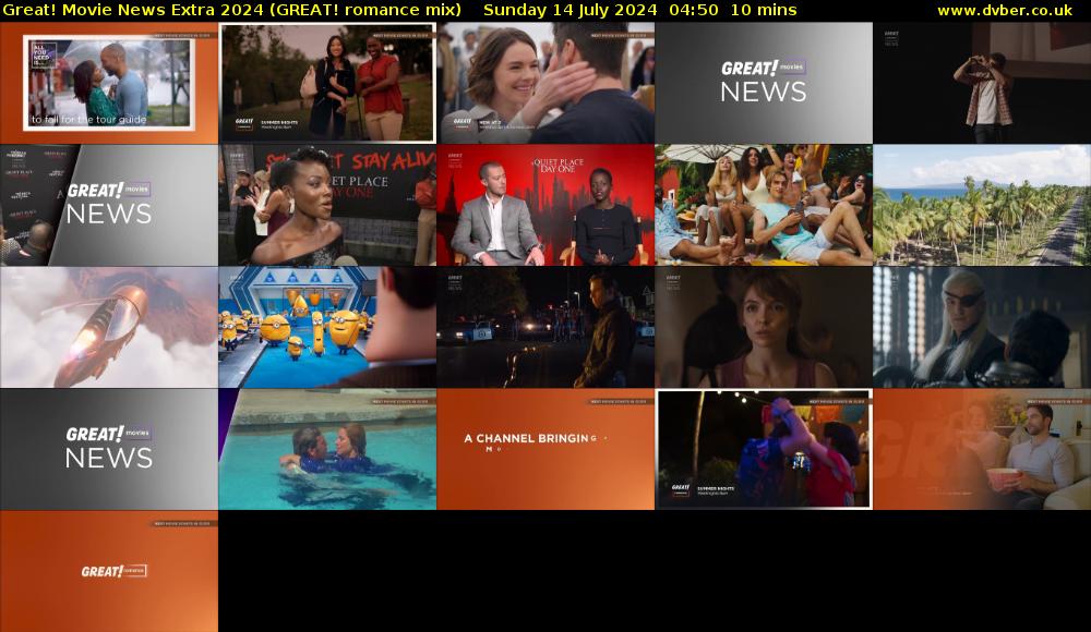 Great! Movie News Extra 2024 (GREAT! romance mix) Sunday 14 July 2024 04:50 - 05:00