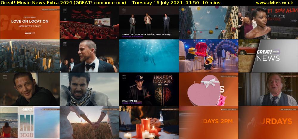 Great! Movie News Extra 2024 (GREAT! romance mix) Tuesday 16 July 2024 04:50 - 05:00