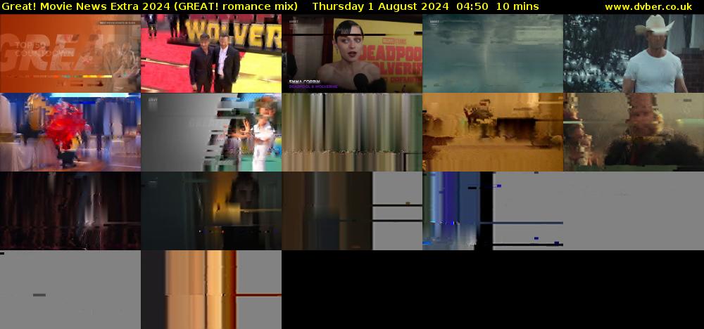 Great! Movie News Extra 2024 (GREAT! romance mix) Thursday 1 August 2024 04:50 - 05:00