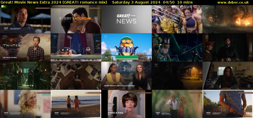 Great! Movie News Extra 2024 (GREAT! romance mix) Saturday 3 August 2024 04:50 - 05:00