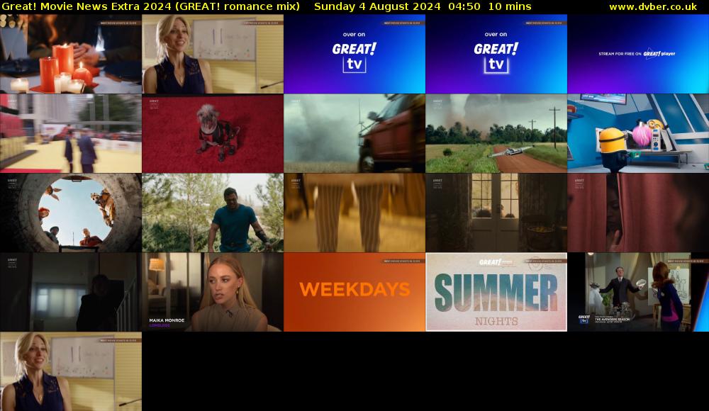 Great! Movie News Extra 2024 (GREAT! romance mix) Sunday 4 August 2024 04:50 - 05:00