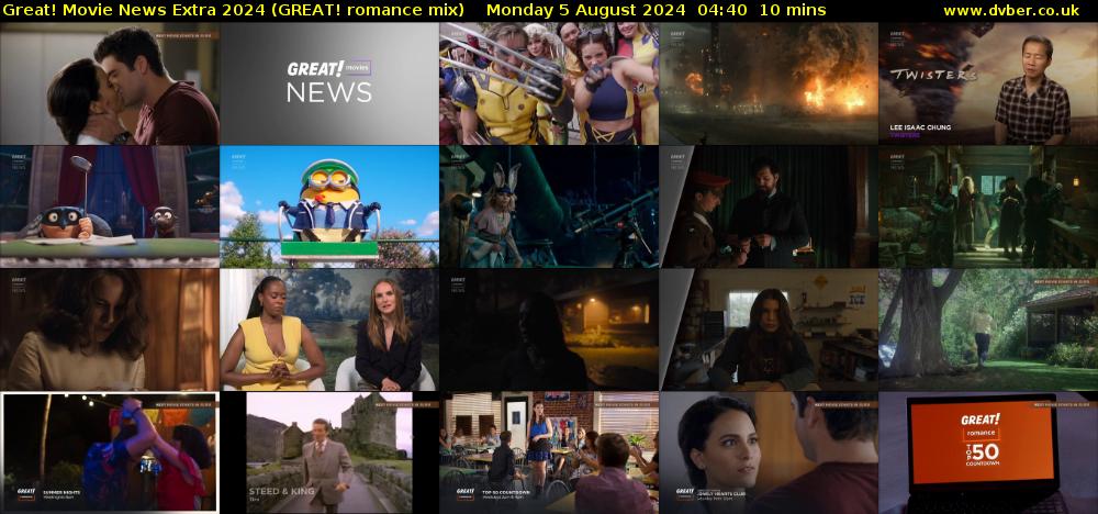 Great! Movie News Extra 2024 (GREAT! romance mix) Monday 5 August 2024 04:40 - 04:50