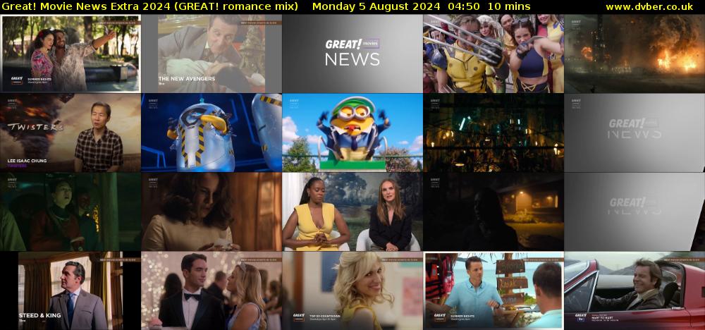 Great! Movie News Extra 2024 (GREAT! romance mix) Monday 5 August 2024 04:50 - 05:00