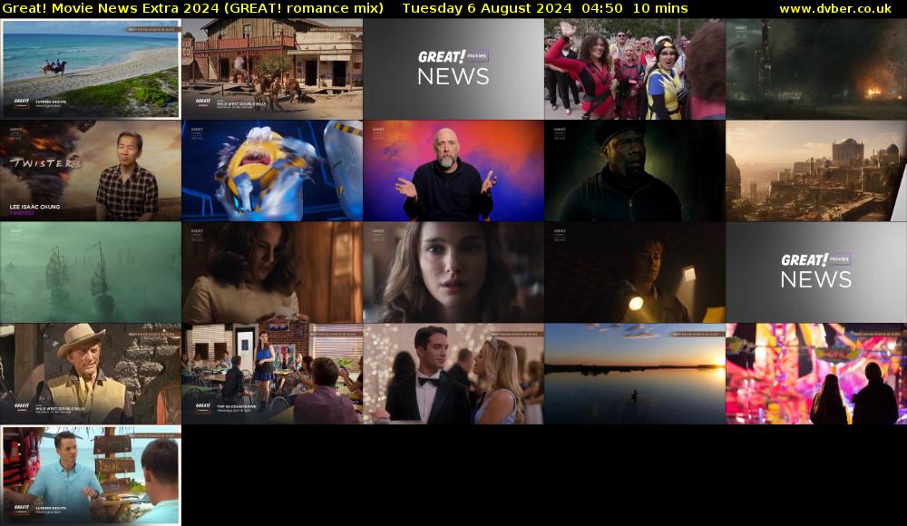 Great! Movie News Extra 2024 (GREAT! romance mix) Tuesday 6 August 2024 04:50 - 05:00