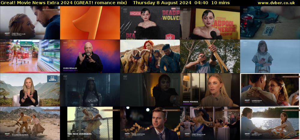 Great! Movie News Extra 2024 (GREAT! romance mix) Thursday 8 August 2024 04:40 - 04:50