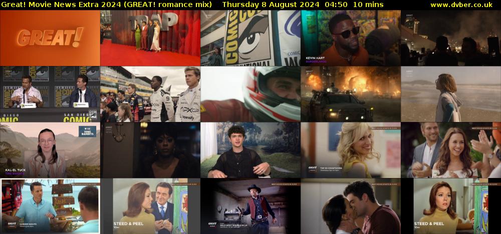 Great! Movie News Extra 2024 (GREAT! romance mix) Thursday 8 August 2024 04:50 - 05:00