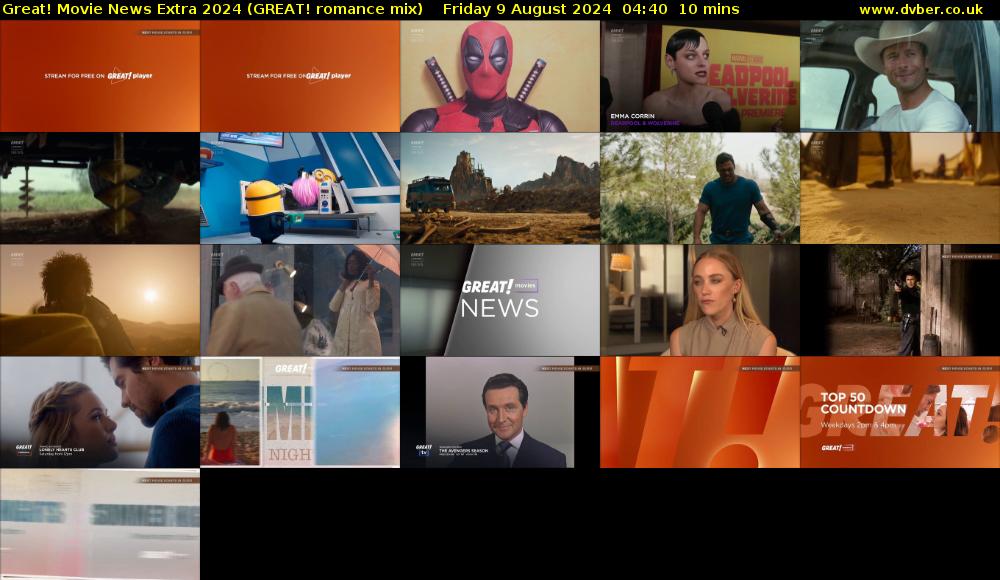 Great! Movie News Extra 2024 (GREAT! romance mix) Friday 9 August 2024 04:40 - 04:50