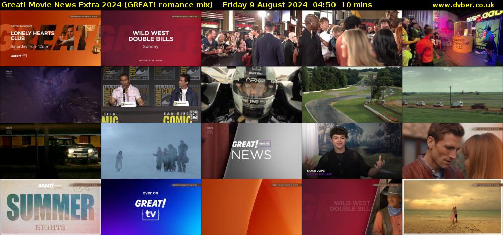 Great! Movie News Extra 2024 (GREAT! romance mix) Friday 9 August 2024 04:50 - 05:00
