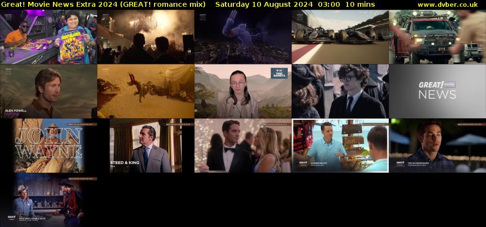 Great! Movie News Extra 2024 (GREAT! romance mix) Saturday 10 August 2024 03:00 - 03:10