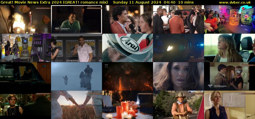 Great! Movie News Extra 2024 (GREAT! romance mix) Sunday 11 August 2024 04:40 - 04:50