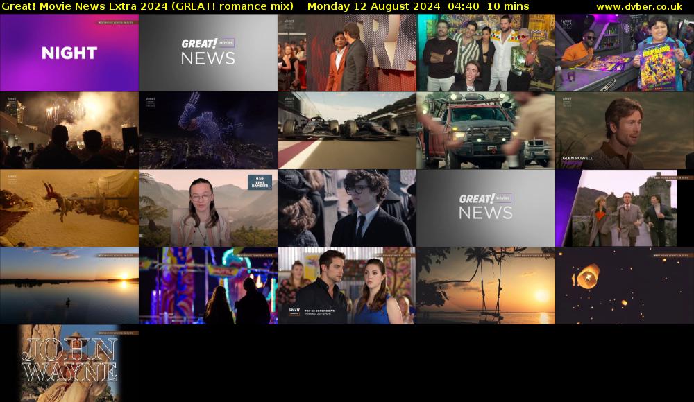 Great! Movie News Extra 2024 (GREAT! romance mix) Monday 12 August 2024 04:40 - 04:50