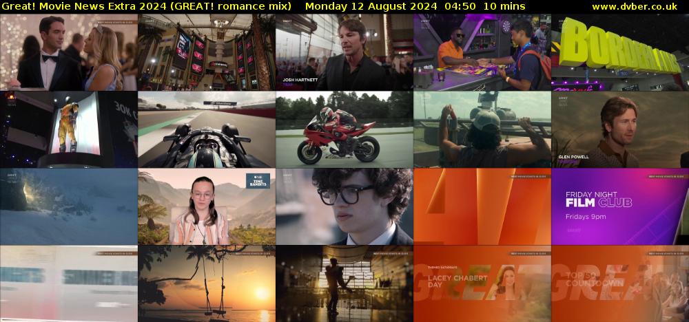 Great! Movie News Extra 2024 (GREAT! romance mix) Monday 12 August 2024 04:50 - 05:00