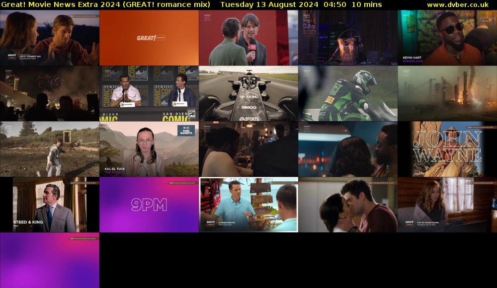 Great! Movie News Extra 2024 (GREAT! romance mix) Tuesday 13 August 2024 04:50 - 05:00