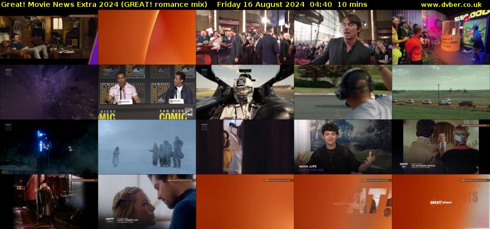 Great! Movie News Extra 2024 (GREAT! romance mix) Friday 16 August 2024 04:40 - 04:50