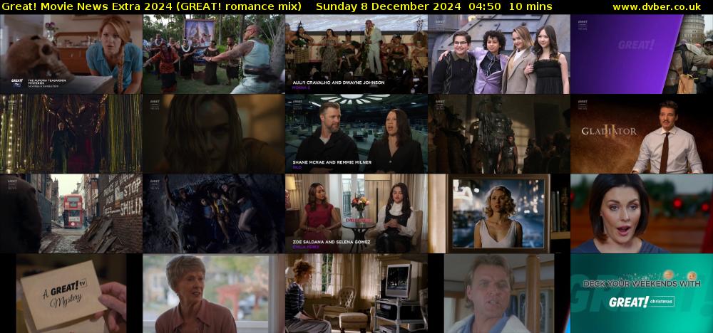 Great! Movie News Extra 2024 (GREAT! romance mix) Sunday 8 December 2024 04:50 - 05:00
