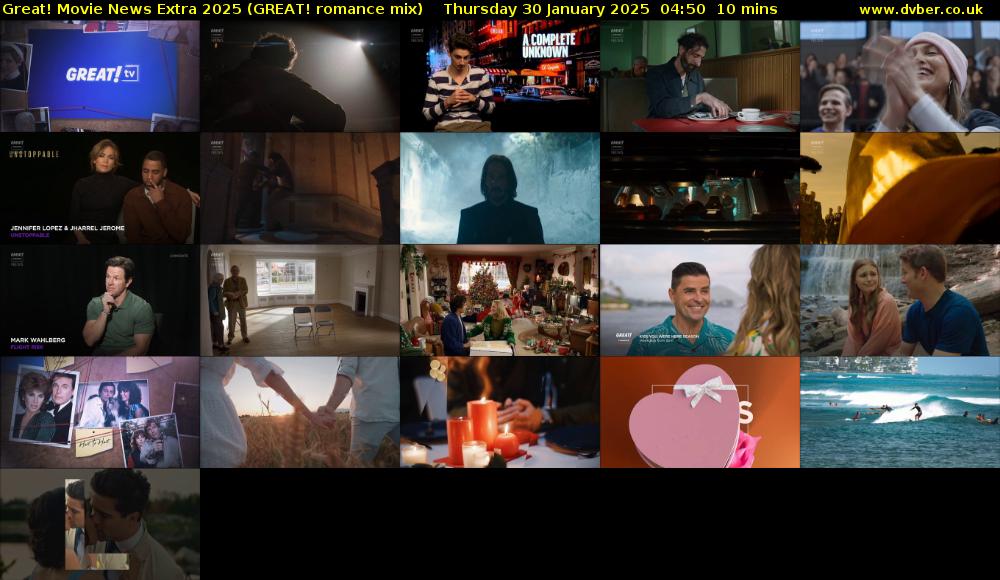 Great! Movie News Extra 2025 (GREAT! romance mix) Thursday 30 January 2025 04:50 - 05:00