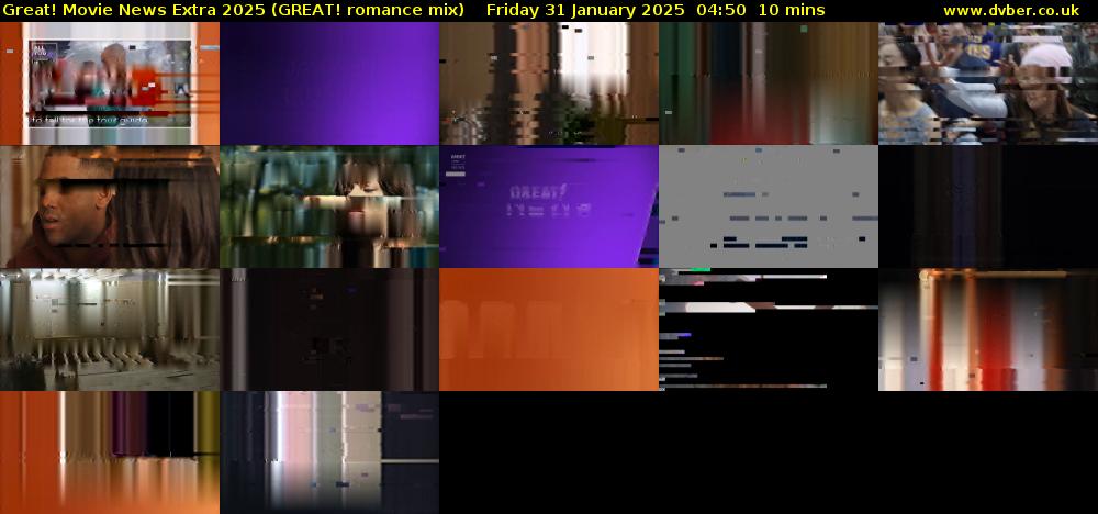 Great! Movie News Extra 2025 (GREAT! romance mix) Friday 31 January 2025 04:50 - 05:00