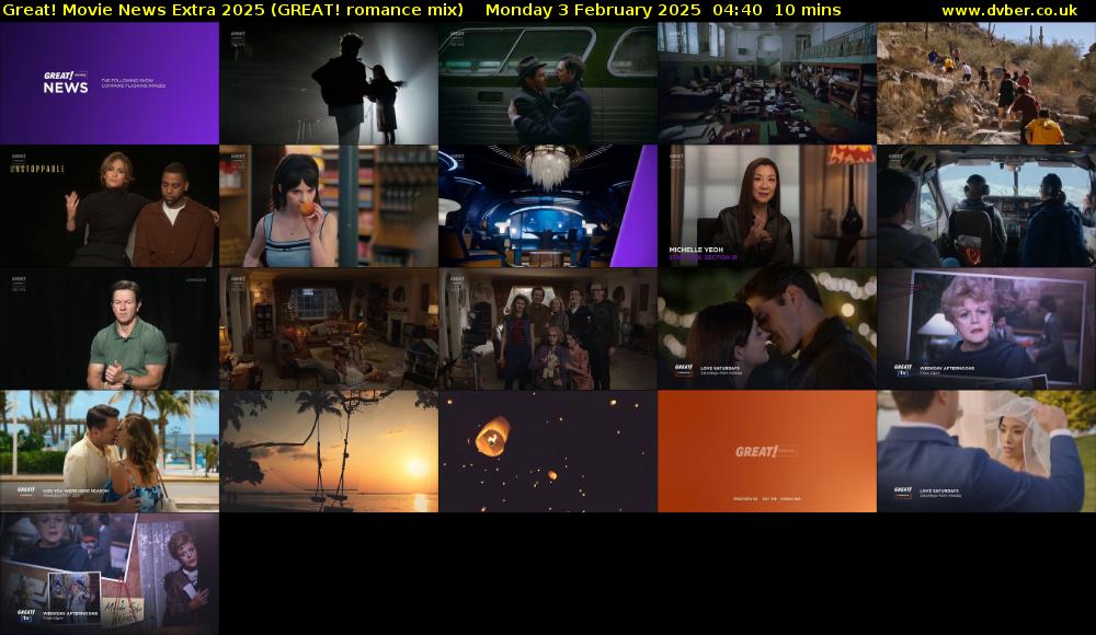 Great! Movie News Extra 2025 (GREAT! romance mix) Monday 3 February 2025 04:40 - 04:50
