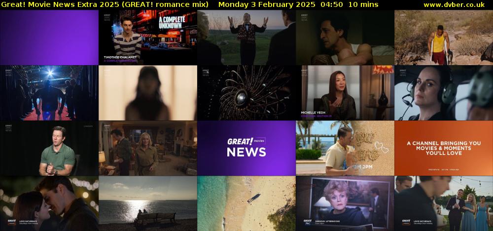 Great! Movie News Extra 2025 (GREAT! romance mix) Monday 3 February 2025 04:50 - 05:00