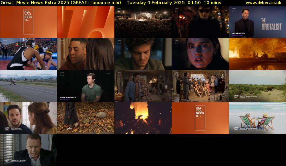 Great! Movie News Extra 2025 (GREAT! romance mix) Tuesday 4 February 2025 04:50 - 05:00