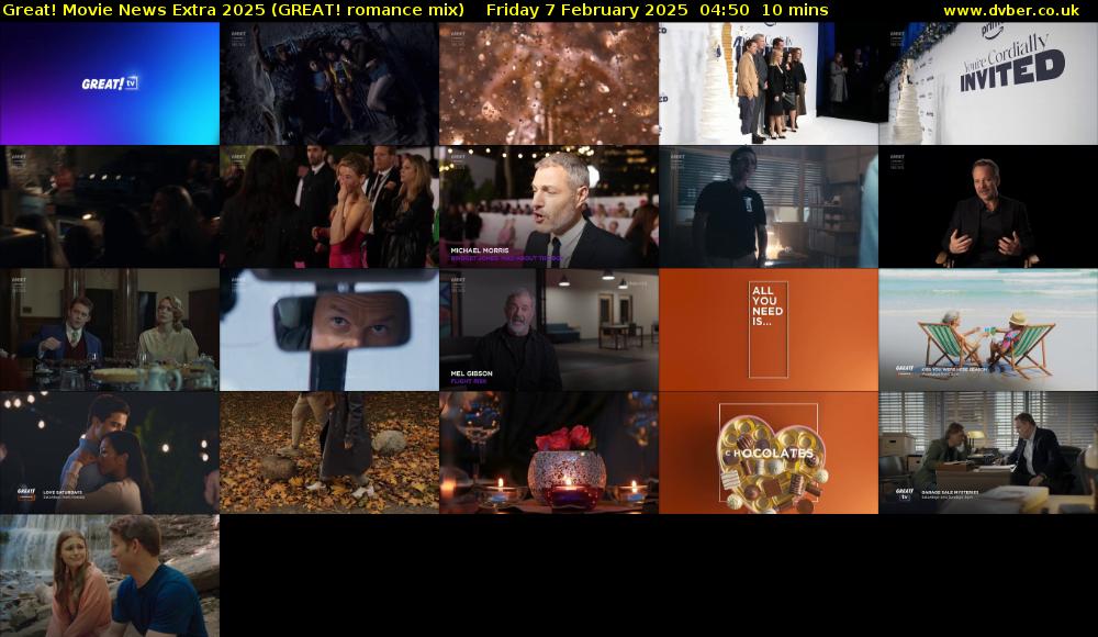 Great! Movie News Extra 2025 (GREAT! romance mix) Friday 7 February 2025 04:50 - 05:00