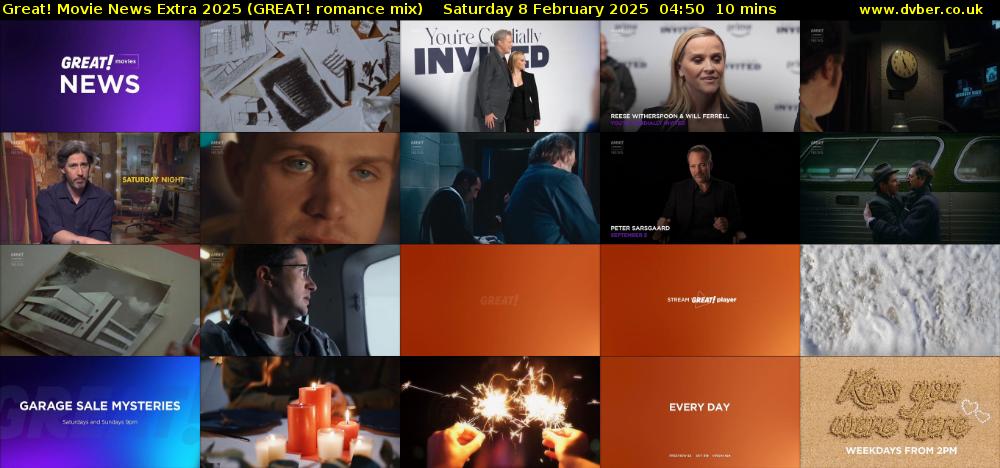 Great! Movie News Extra 2025 (GREAT! romance mix) Saturday 8 February 2025 04:50 - 05:00