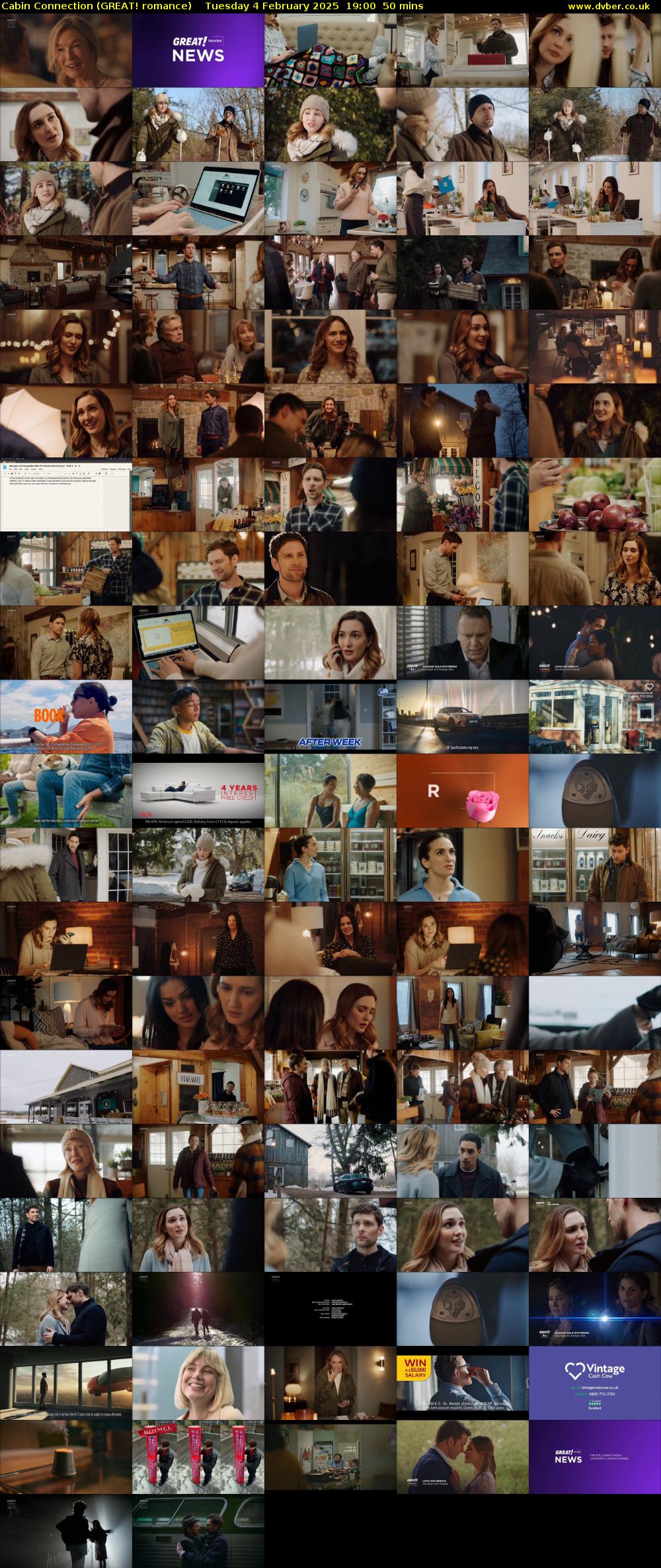 Cabin Connection (GREAT! romance) Tuesday 4 February 2025 19:00 - 19:50