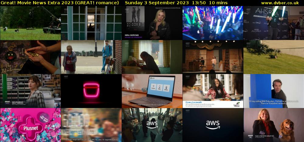 Great! Movie News Extra 2023 (GREAT! romance) Sunday 3 September 2023 13:50 - 14:00